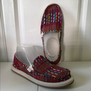 Sanuk Donna Blanket Multicolor Woven Slip-On Flats - (sz 7)